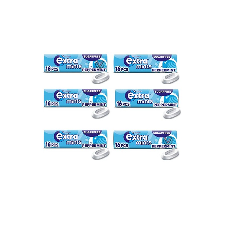 Extra Peppermint Sugarfree Mints 16 Pieces 6 x 28g