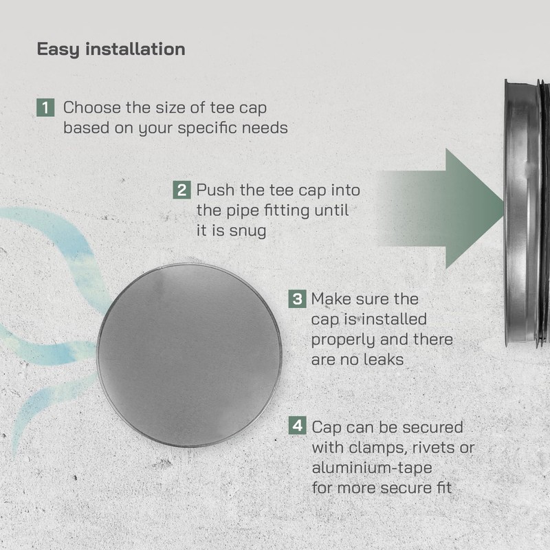 Vent Systems 5" 5" Galvanised Steel End Cap - Duct