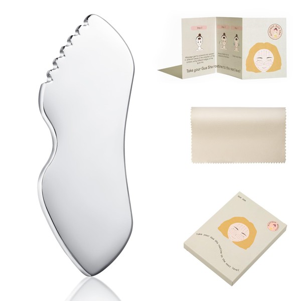 ALOYGUZ Stainless Steel Gua Sha Facial Tools Metal Detail Gua