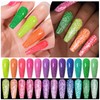MTSSII Neon Reflective Gel Nail Polish, 12PCS Glitter Gel Nail