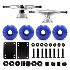 VJ 5.25 139mm Skateboard Trucks (Silver), Skateboard Wheels 52mm, Skateboard Bearings, Skateboard Pads, Skateboard Hardware 1.25" (52mm Blue)…