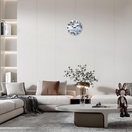 XNM 10 Inch Wood Farmhouse Clock for Bedroom Battery Powered Clock for Wall Quiet Wall Clock No Ticking(No Solid Wood, It is with MDF Material)