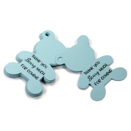 Large Teddy Bear Favor Tags - Thank You Beary Much for Coming (Set of 12) (Blue)