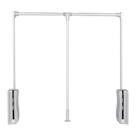 uyoyous Pull Down Closet Rods, Adjustable 35-48 Inch Wardrobe Rail Lift Collapsible Closet Rod Aluminium Retractable Wardrobe Hanger Clothing Rail Closet Lift Organizer Storage Lift for Bedroom