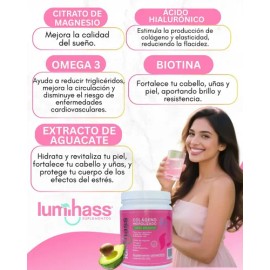 Colágeno Lumihass 2 Botes 725 G  Omega 3  Acido Hialuronic                                                                                            