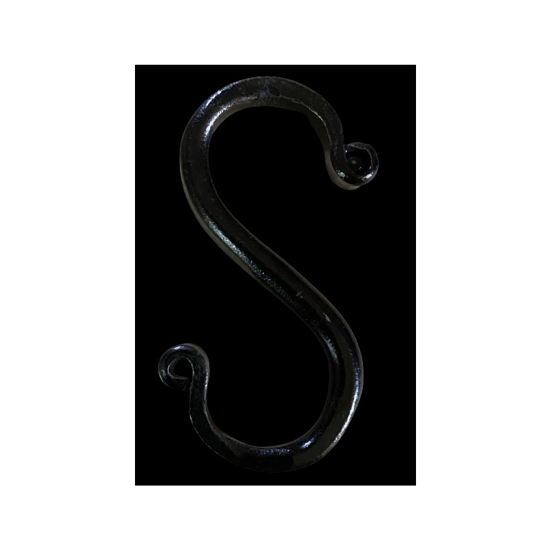 6 Wrought Iron 3 inch S Hooks - Hand Forged