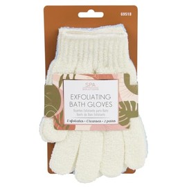 CALA - guantes exfoliantes de baño (2 pares, color azul y crema)