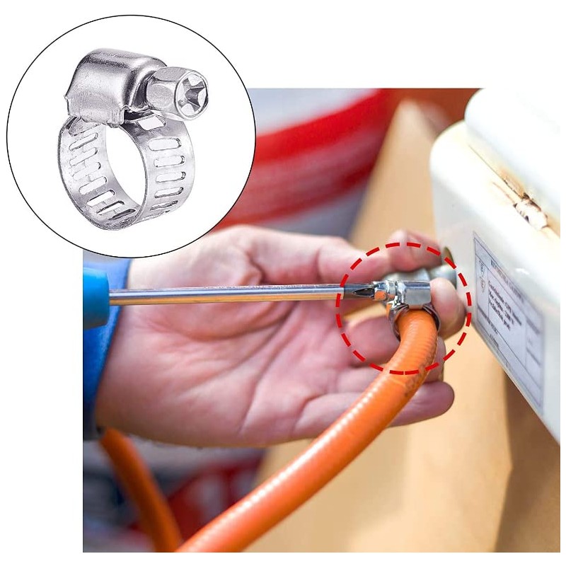 AirTech-UK Stainless Steel Hose Clamps Set - Adjustable and Durable