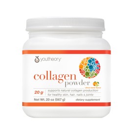 Youtheory Collagen Peptides Powder, Promotes Hair, Nail, Skin, and Joint Health, Citrus, 20 OZ