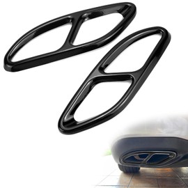 QWORK® 2 Pieces Exhaust Trim Metal Exhaust Tailpipe Cover Compatible with Benz C-Class W205, E Class W213, B-Class, GLC Class