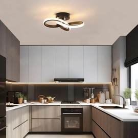 Toolight LED Ceiling Light, 22 W, 2500 lm, Modern Aluminium Ceiling Light, 25 cm, Small LED Light for Hallway, Balcony, Bedroom, Study, Living Room, 3000 K Warm White, Black