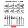 JEEKVISEN Tungsten Carbide Burr Set 1/4" Shank 10Pcs Die Grinder