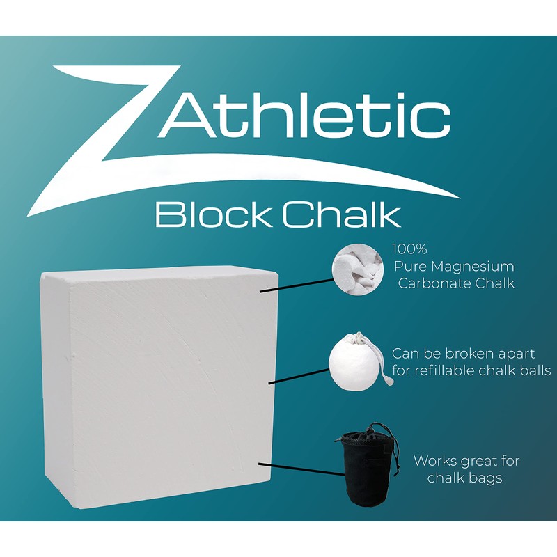 Z Athletic Gym Chalk Block for Rock Climbing, Weightlifting, Gymnastics,