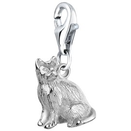 Charm Pendant Cat Nena Lina in 925er Sterling Silver for Charm Bracelet, Necklace, Earring, Bracelet and Charm Carrier Many Popular 713184-000