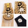 Framendino, 4 Pack Metal Gold Fringe Shoulder Tassel Pads Punk