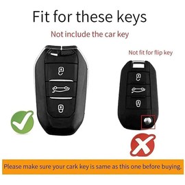 ontto ontto Schlsselhlle Autoschlssel Hlle Passt fr Peugeot 308 408 508 2008 3008 4008 5008 Citroen C4L C6 C3-XR Picasso DS3 DS4 TPU Silikon Schlsseletui Schutzhlle Schlsselanh?nger-Leder Rot