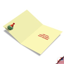 NobleWorks - 1 Funny Birthday Greeting Card with Envelope - Grown-Up Humor, Happy Birthday Card - Cactus Celebration C7192BDG