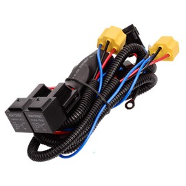 YUNPICAR Universal Fog Lamp Wiring, Relay Harness, Rocker Switch, 12 V/40 A, Power Relay, Blade Fuse [For 2 Lights] (H4 hid Fog Lamp Relay Harness)