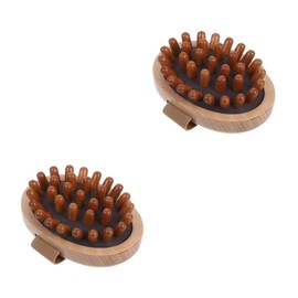 Beavorty 2pcs Wooden Scalp Massager Brush Handheld Acupoint Massage Tool for Head Neck Comfortable Grip Multiuse Massage Brush for Relaxation Fatigue Relief