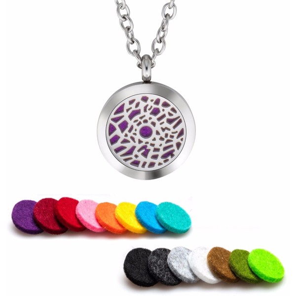 Essential Oil Diffuser Necklace Pendant Stainless Steel Aromatherapy Web