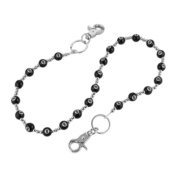 HZMAN Pant Chains for Women Biker Billiard No.8 Ball Beaded