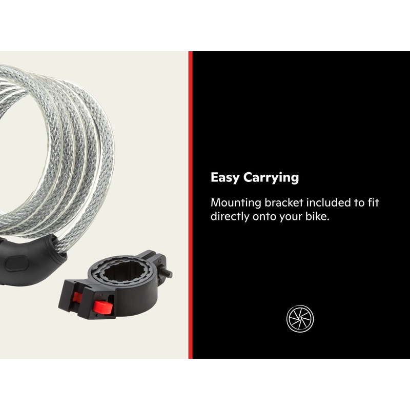 Schwinn Bike Combination Cable Lock, 6 ft x 12 mm,