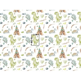 Dinosaur Turtle Tippi 100 x 160 cm 1 Metre 100% Cotton Fabric Children Sold by the Metre Craft Sewing Fabric