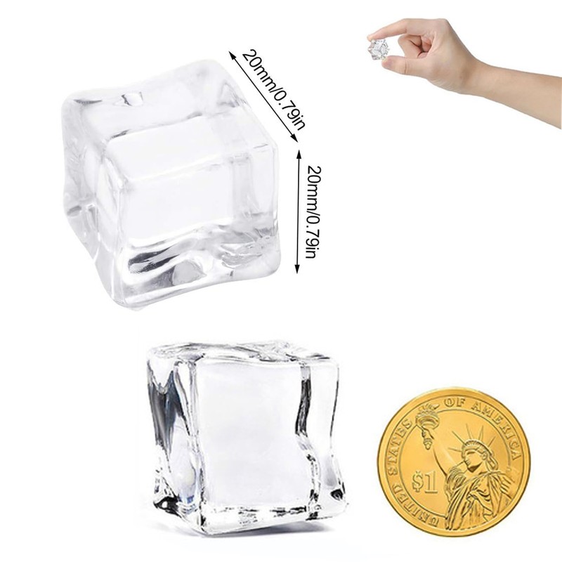 Reusable Ice Cubes, Pack of 50 Permanent Ice Cubes, Clear