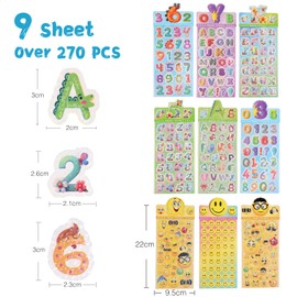 Letter Stickers Glitter Smiley Numbers Animals Stickers Children Scrapbooking School Vinyl Cute Waterproof Teacher Small Stiker Toddler Boys Number Stickers Numbers Boys 9 Pieces Over 270 Designs