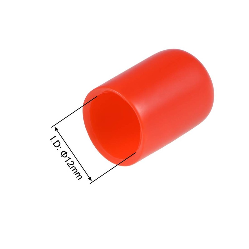 sourcing map 100pcs Rubber End Caps 12mm ID Vinyl Round