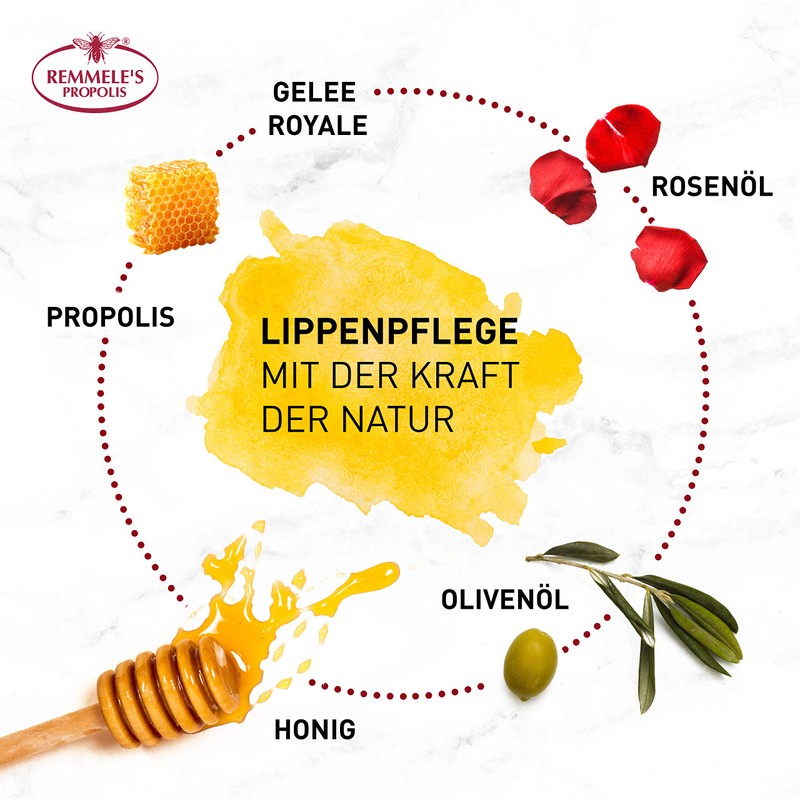 Remmele's Propolis Lip Balm 10 ml, Natural Lip Care for
