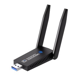 AC1300 USB WiFi Adapter for Desktop PC, Dual Band USB-WiFi 1300Mbps High Speed Wireless Network Adapter 5GHz/2.4GHz with High-Gain Antennas Compatible with Windows 11/10/8/7 macOS 10.9-10.15