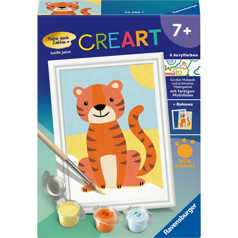 Ravensburger CreArt 23988 Painting by Numbers Little Tiger from 7