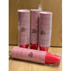 Shree Nand Red Cup/Party Cup Red Plastic Cups 16oz Disposable (Pack of 50pcs). These Cups are Recyclable and Suitable for Any Occasion, Whether a Garden Party, Christmas Party, or Any Party.