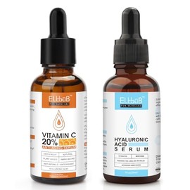 Suero de vitamina C antienvejecimiento con ácido hialurónico, con ácido hialurónico, set de cuidado de la piel, mejora el colágeno de la piel, hidrata