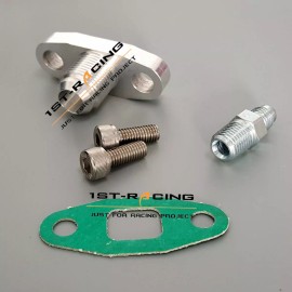 1st-racing for Borg Warner S200 S300 S400 Turbo 4AN Oil Feed Fitting+10AN Return Flange Kit