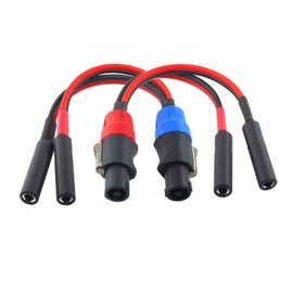WJSTN-051 Speak-on 4-Pole to Dual RCA Break Out Splitter Cable Speakon Splitter Cable,for Speaker (Speakon to 1/4 TS)