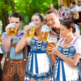 KWJEIULSOQ Set of 2 Oktoberfest Aprons, Cooking Apron, Funny BBQ Apron for Men, Women, for Outdoors, Cooking, Gardening, Ceramic Art and More