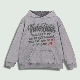 Vale Lives Summer Graphic Hoodie 100% Cotton US Warehouse 6 ColorsColor: Army Green, Size: Xl