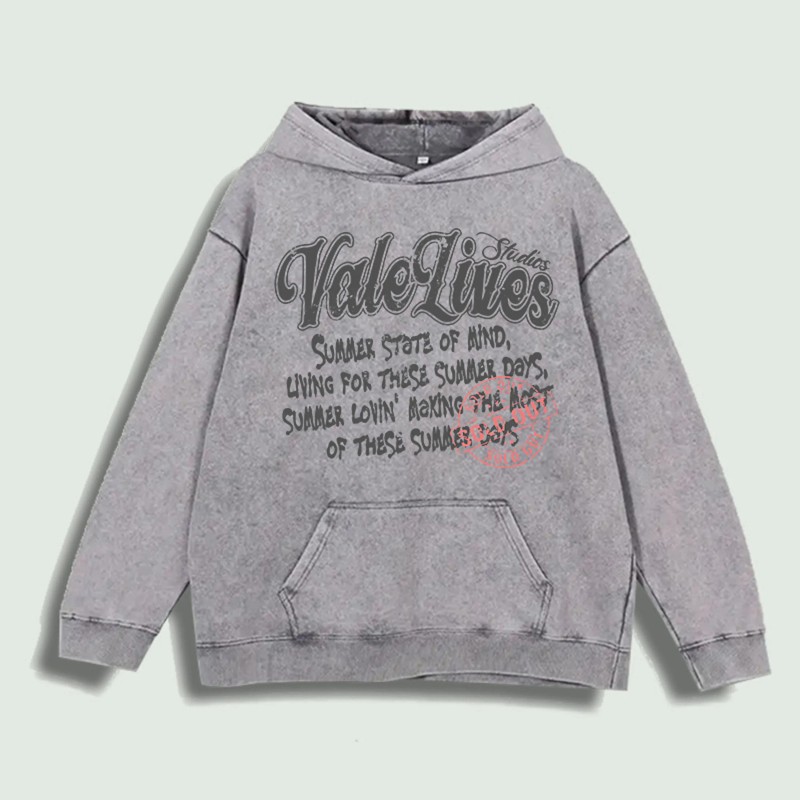 Vale Lives Summer Graphic Hoodie 100% Cotton US Warehouse 6