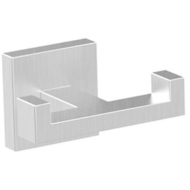 BOZWELL Double Towel Hooks for Bathroom Bushed Nickel Wall Mount，Simple Modern Square Style Coat Robe Hook，Stainless Steel Heavy Duty Door Hanger for Bathroom Bedroom Kitchen Hotel Pool 1502-NL-1