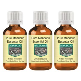 Devprayag Pure Mandarin Essential Oil (Citrus reticulata) Natural Therapeutic Grade Steam Distilled (Pack of Three) 100ml X 3 (10 oz)