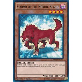 Yu-Gi-Oh! - Garmr of The Nordic Beasts - LEHD-ENB03 - Common - 1st Edition - Legendary Hero Decks - Aesir Deck