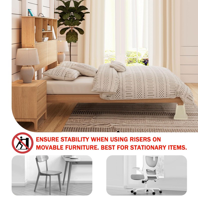 ANNKUT 6 Inch Heavy Duty Bed Risers, Furniture Risers for
