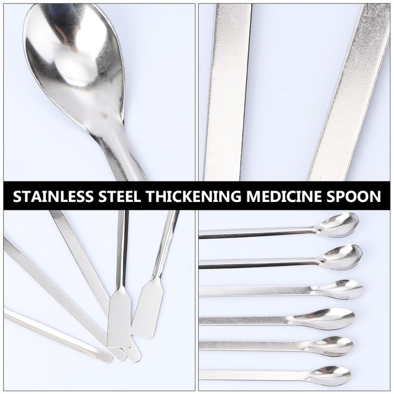 Baluue 12pcs Measuring Lab Spatula Stainless Steel Mini Spatula Micro
