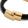 SERASAR Mens Bracelets 20cm Gold Gift-Box Genuine-Leather Cowhide Braided Adjust-Able