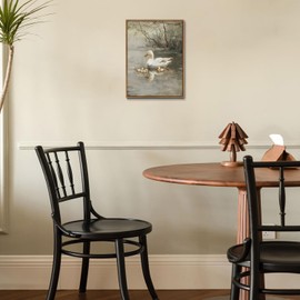 Djmwtb Vintage Framed Wall Art Duck Canvas Wall Art Prints Rustic Nature Paintings Pictures Wall Decor Artwork for Living Room Bedroom Bathroom Office 8x10in