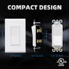ELEGRP Single Pole Decors Light Switch with Screwless Plate, 15A