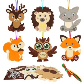 Smdbzda 12 Stück Herbst Tier Bastelsets für Kinder, Filz Herbst Basteln Kindern Herbstdeko, Bastelset Herbst Kinder mit Moosgummi Aufkleber, für Jungen Mädchen Herbstszeit Thanksgiving Geburtstag