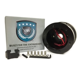 VSW Steering Wheel Hub Adapter 6 Bolt (Black) Compatible with 1965-67 Ford Mustang, 66-72 Bronco, 65-70 Falcon, 66-69 Comet, 67 Cougar STH1009BLK